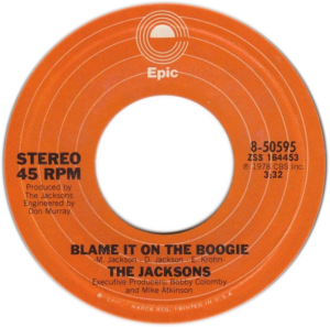 Blame It on the Boogie — Single Sleeve